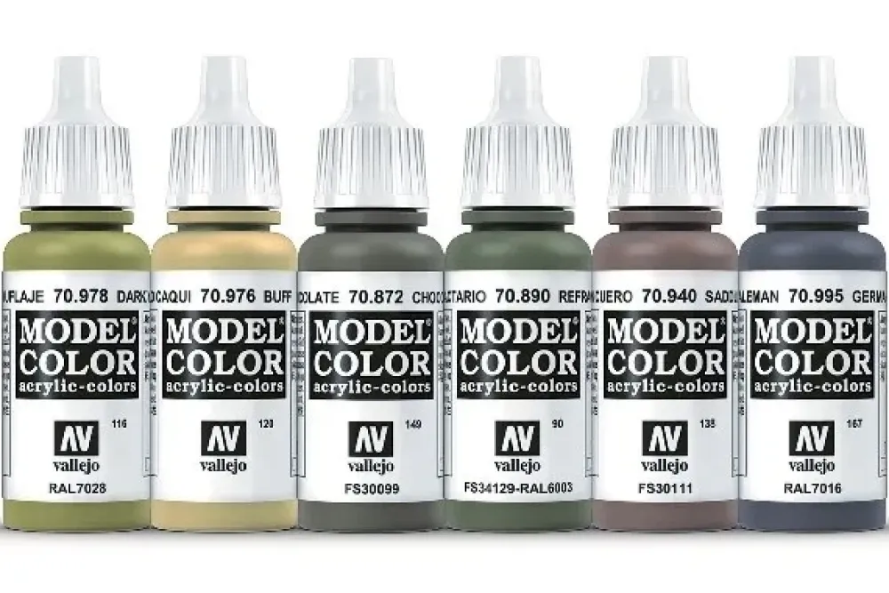 New Set 6 pinturas para modelismo 205 WWII German Armour Wargames Flames of War 17ml Pinturas Para Maquetas Y Modelismo|Maquetas Y Modelismo