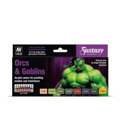 Outlet Set 8 pinturas para modelismo 304 Orcos y Goblins Fantasy 17ml Maquetas Y Modelismo
