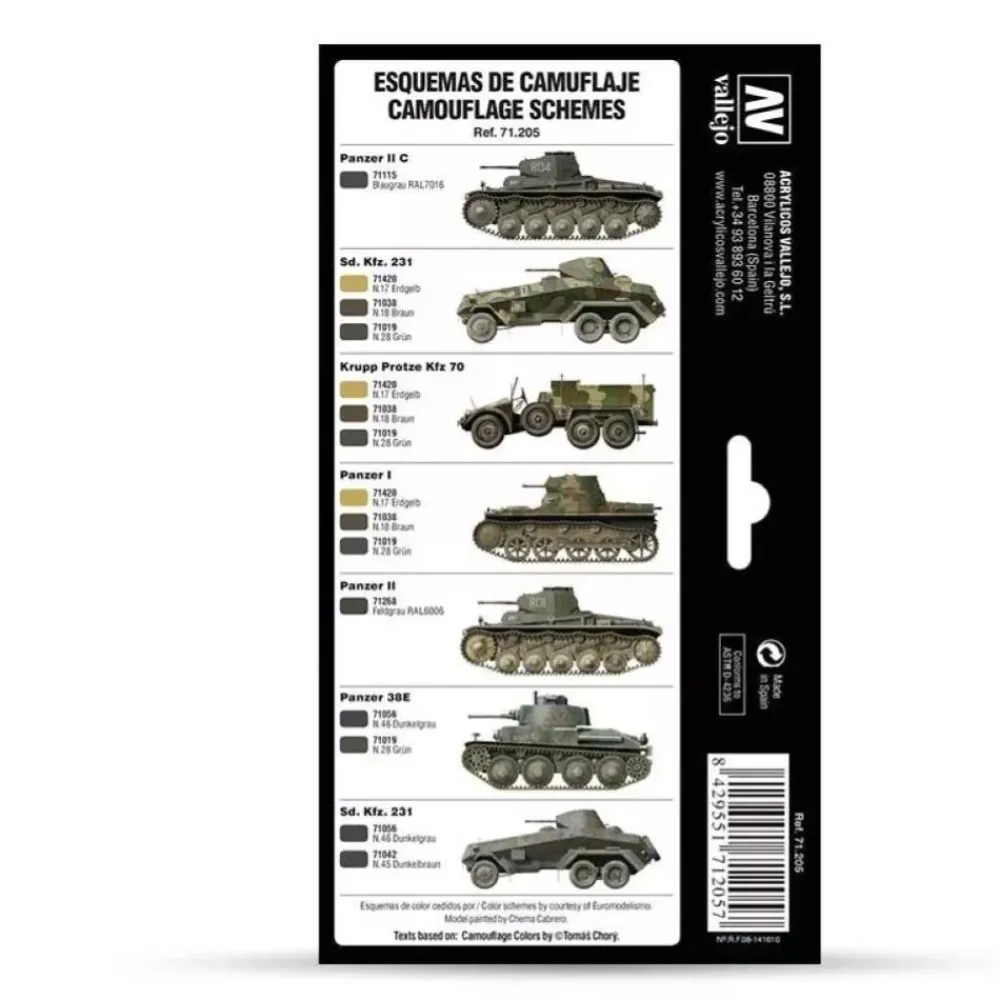 Best Set 8 pinturas para modelismo 205 German Colors 1927-1941 AFV 17ml Pinturas Para Maquetas Y Modelismo|Maquetas Y Modelismo