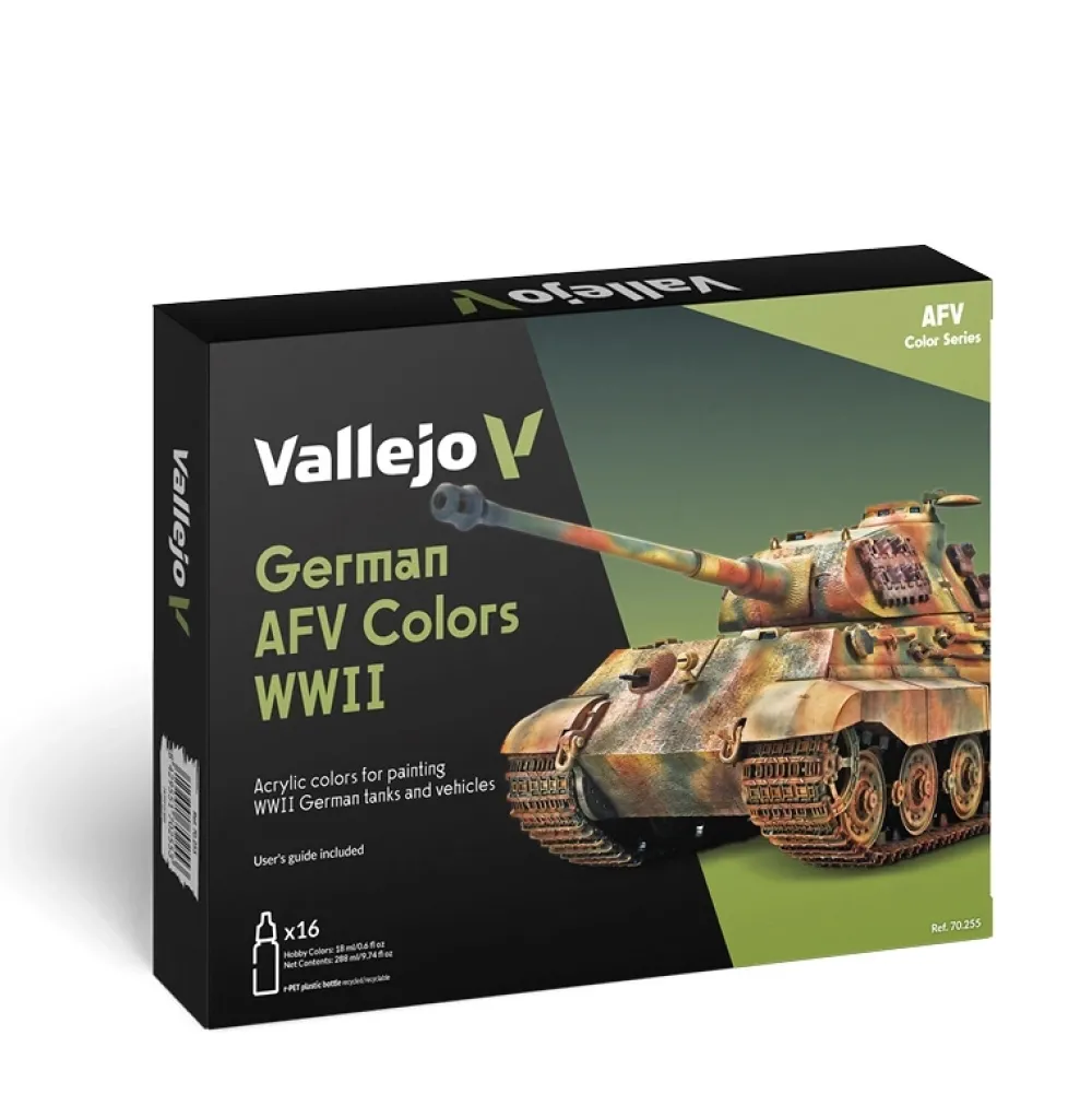 Set 16 pinturas para modelismo 255 German AFV Colors WWII AFV 18 ml Maquetas Y Modelismo|Pinturas Para Maquetas Y Modelismo