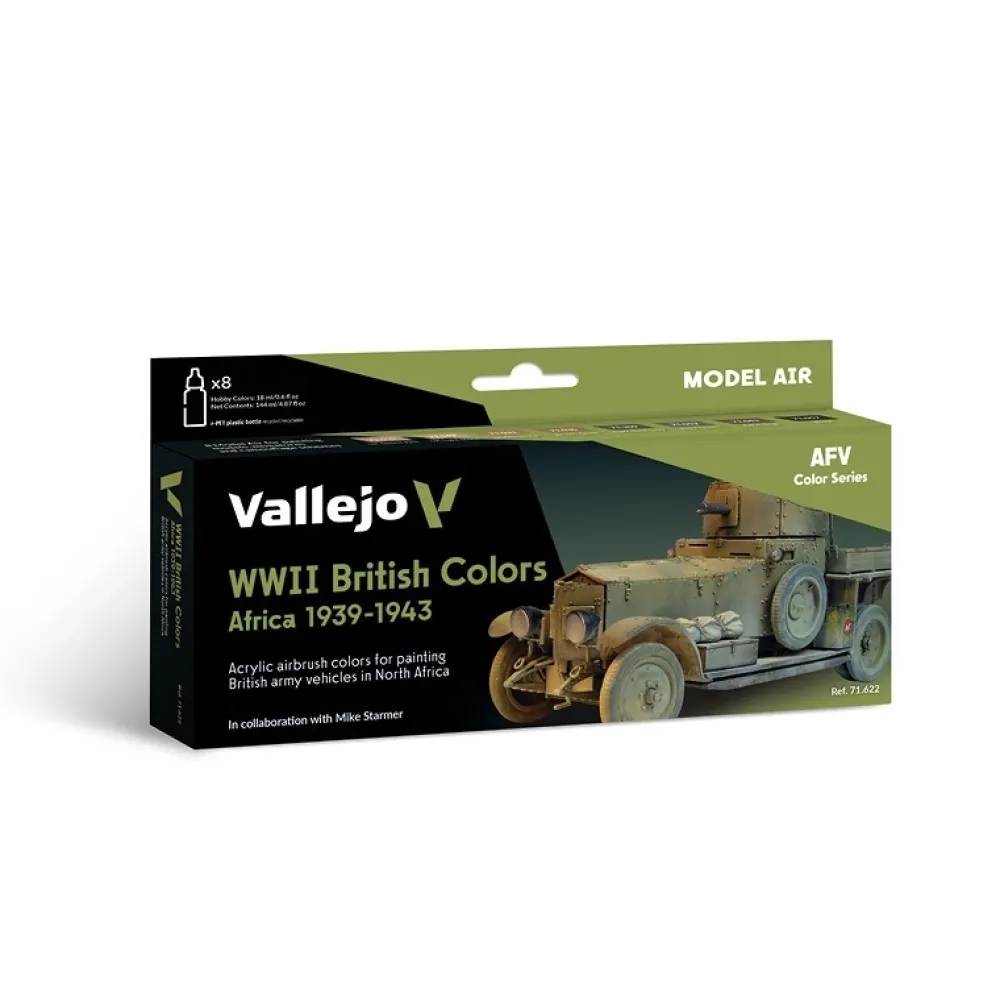 Online Set 8 pinturas para modelismo 622 WWII British Colors Africa 1939-1943 AFV 17ml Pinturas Para Maquetas Y Modelismo|Maquetas Y Modelismo