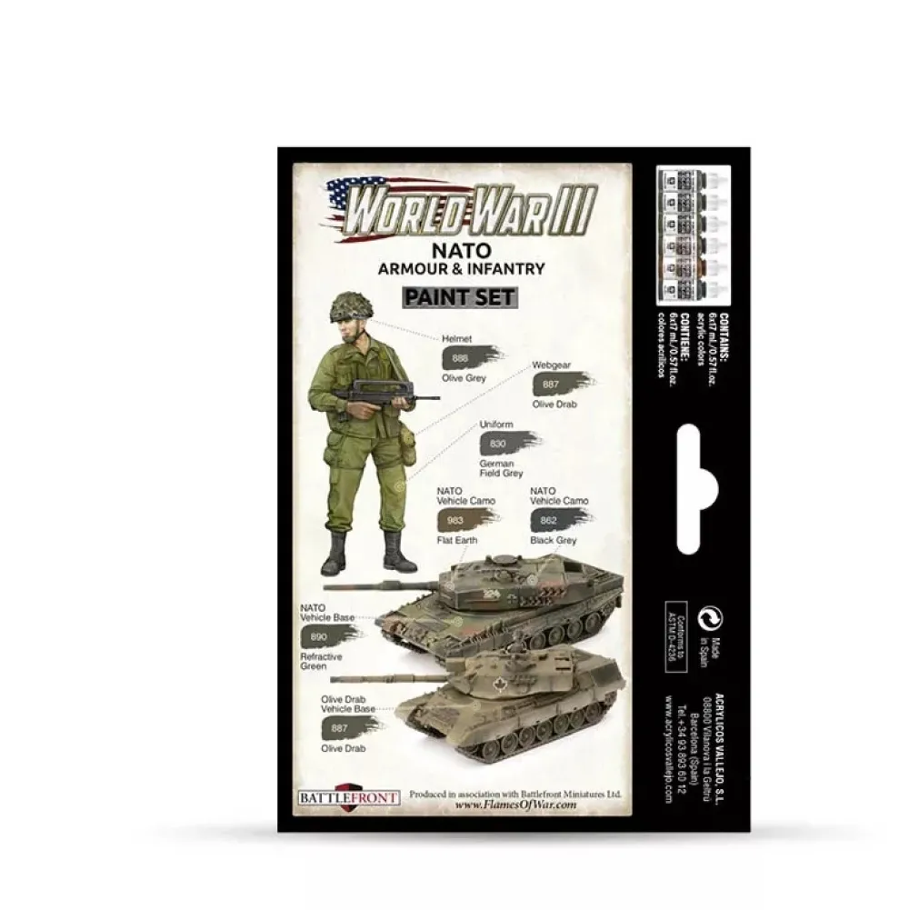 Online Set 6 pinturas para modelismo 223 WWIII NATO Armour & Infantry Wargames Flames of War 17ml Maquetas Y Modelismo|Pinturas Para Maquetas Y Modelismo