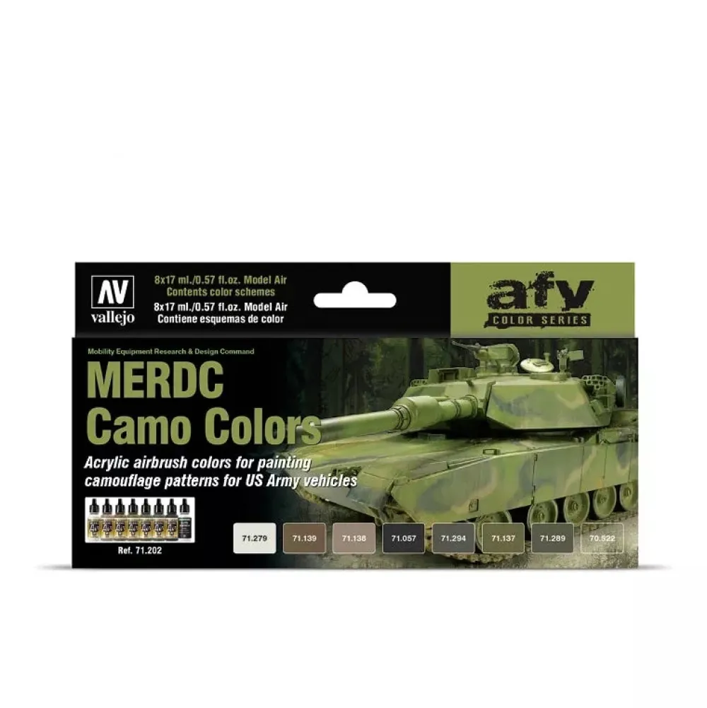 New Set 8 pinturas para modelismo 202 MERDC Camo Colors AFV 17ml Maquetas Y Modelismo|Pinturas Para Maquetas Y Modelismo