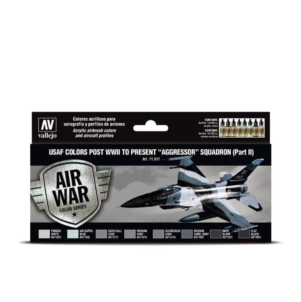 Sale Set 8 pinturas USAF colors post WWII to present Aggressor Squadron II 17ml Pinturas Para Maquetas Y Modelismo