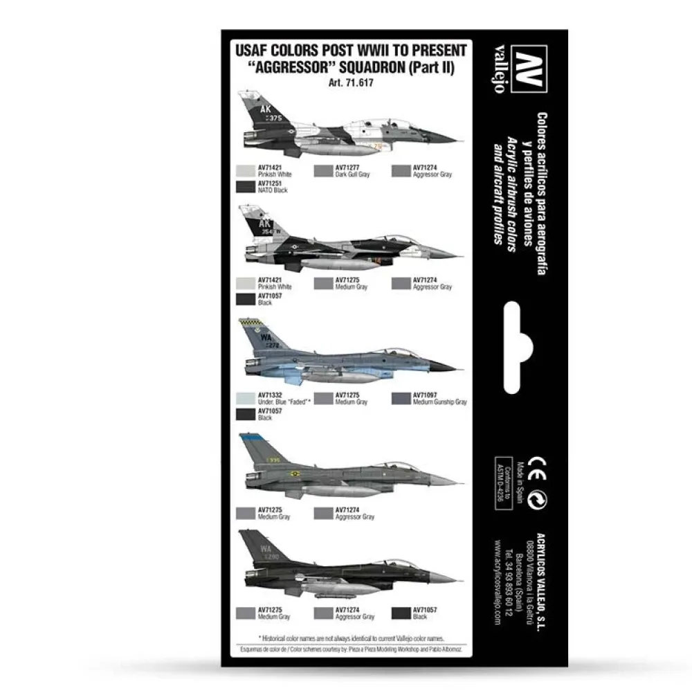 Sale Set 8 pinturas USAF colors post WWII to present Aggressor Squadron II 17ml Pinturas Para Maquetas Y Modelismo