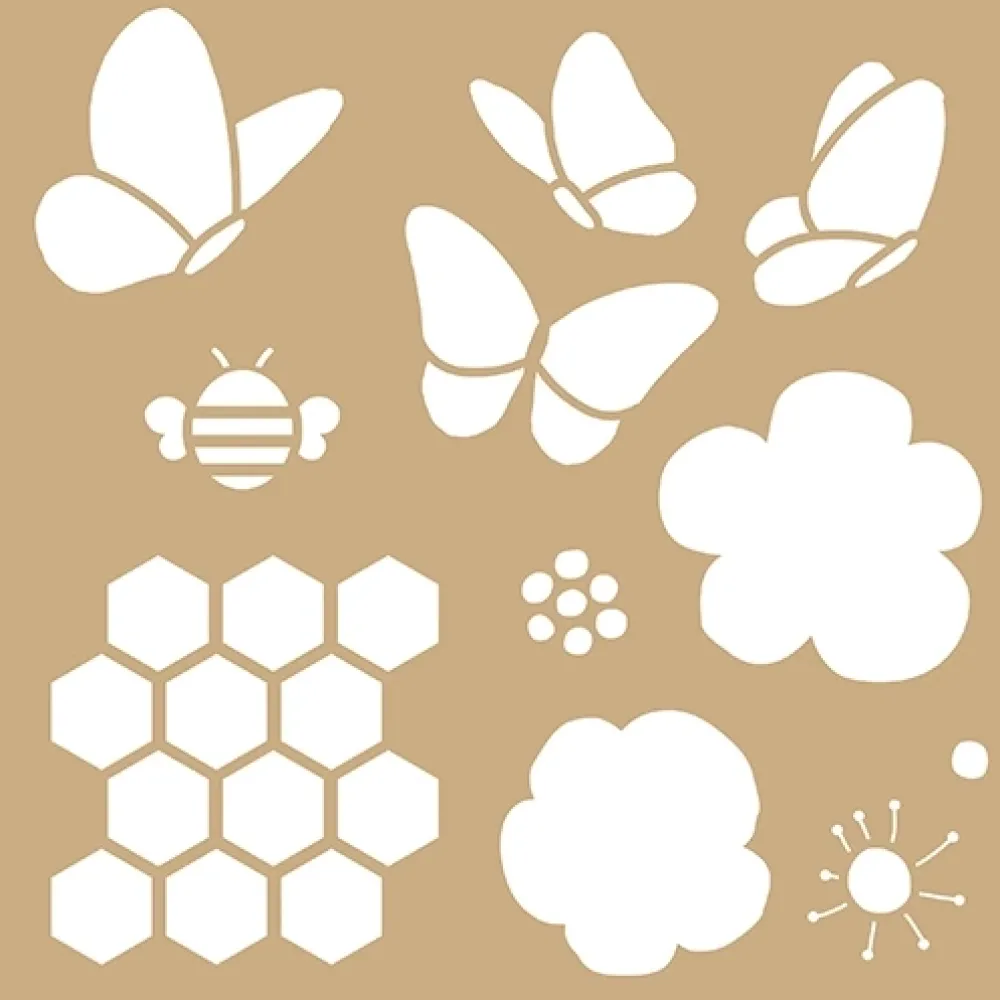 New Set 2 plantillas de stencil Sweet Garden Plantillas