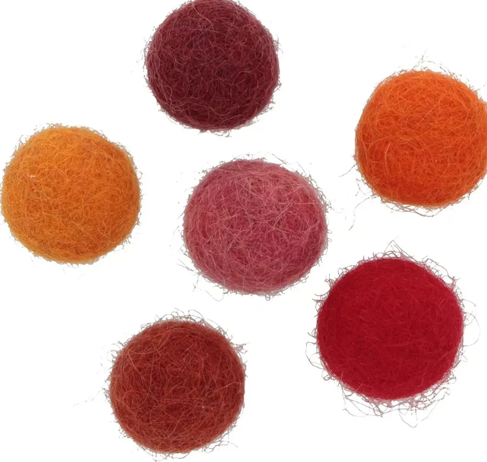 Hot Set 30 Pompones De Lana Afieltrada Rojos 1,5cm Goma Eva Fofuchas