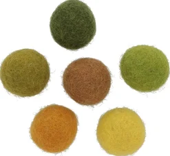 New Set 12 Pompones De Lana Afieltrada Verdes 2,5cm Goma Eva Fofuchas