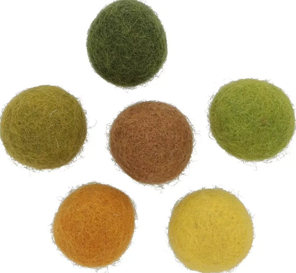 New Set 12 Pompones De Lana Afieltrada Verdes 2,5cm Goma Eva Fofuchas