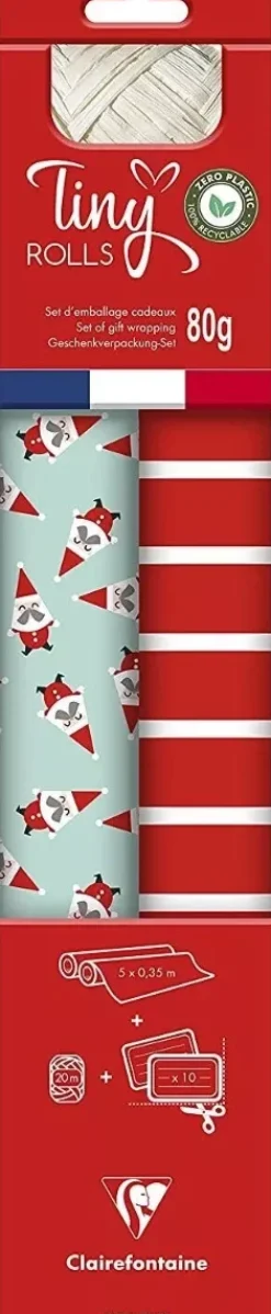 Discount Set 2 rollos Papel de Regalo Tiny Rolls Navidad Azul y Rojo Navidad