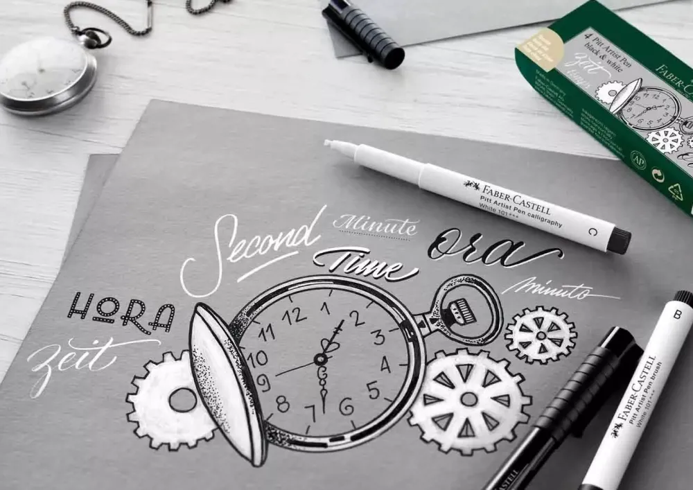 Discount Set 4 Rotuladores Blanco y Negro Pitt Artist Pen Rotuladores