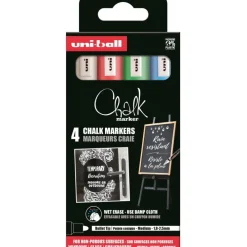 Best Set 4 Rotuladores básicos PWE5M Uni Chalk Posca Rotuladores