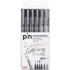 Discount Set 6 Rotuladores Calibrados y Punta Pincel Lettering Rotuladores