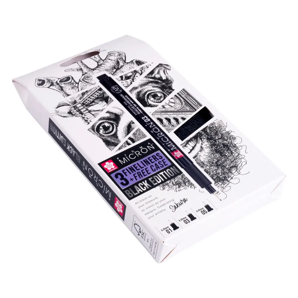 Set 3 rotuladores calibrados Pigma Micron Black Edition Rotuladores