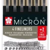 New Set 4+2 rotuladores calibrados Pigma Micron Rotuladores