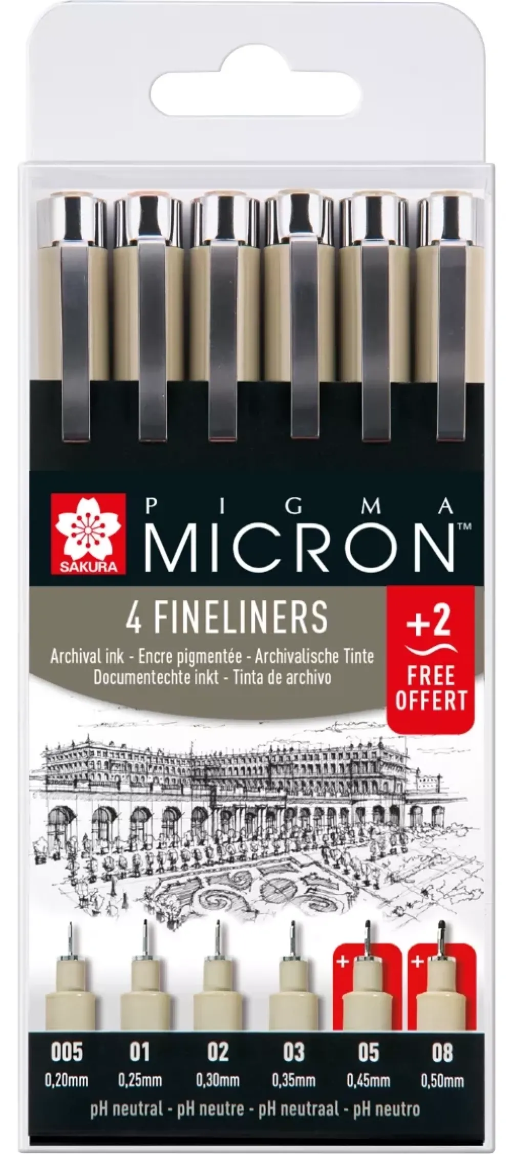 New Set 4+2 rotuladores calibrados Pigma Micron Rotuladores