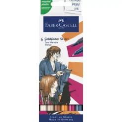 Outlet Set 6 Rotuladores Doble Punta Manga Goldfaber Sketch Rotuladores