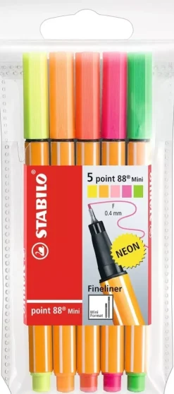 Online Set 5 Rotuladores Fluorescentes Point 88 Mini Rotuladores
