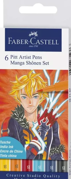 Online Set 6 rotuladores Manga Shônen Pitt Artist Pen Rotuladores