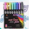 Clearance Set 8 Rotuladores Outliner Bicolor Neón Pastel Rotuladores
