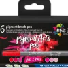 Set 6 Rotuladores pincel rojos y rosas Multi Ink Rotuladores