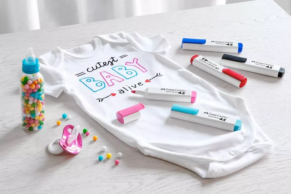 Discount Set 5 Rotuladores Textil Baby Party Textile Marker Pinturas Para Tela Y Seda