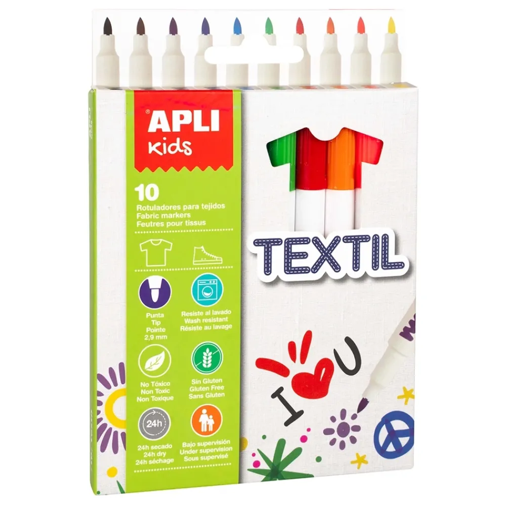Clearance Set 10 rotuladores textiles surtidos Kids Pinturas Para Tela Y Seda