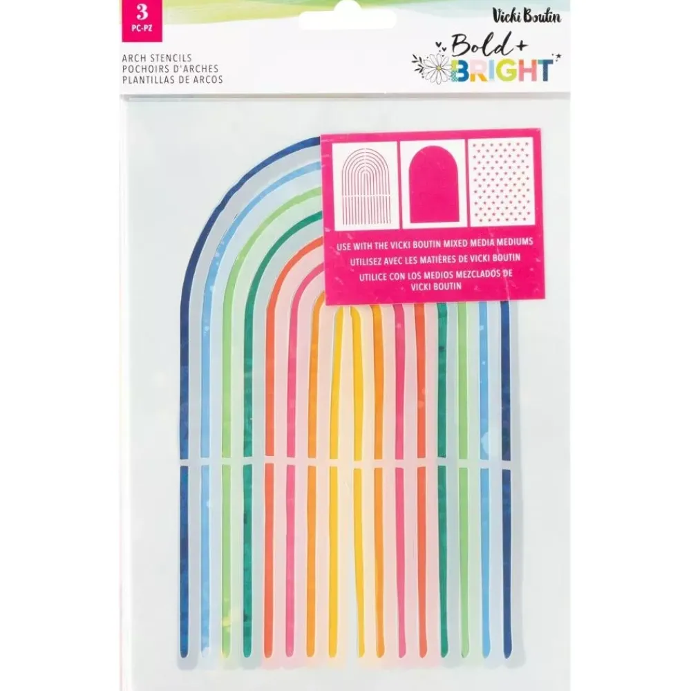 Set 3 stencils Arches Bold and Bright Vicki Boutin Plantillas