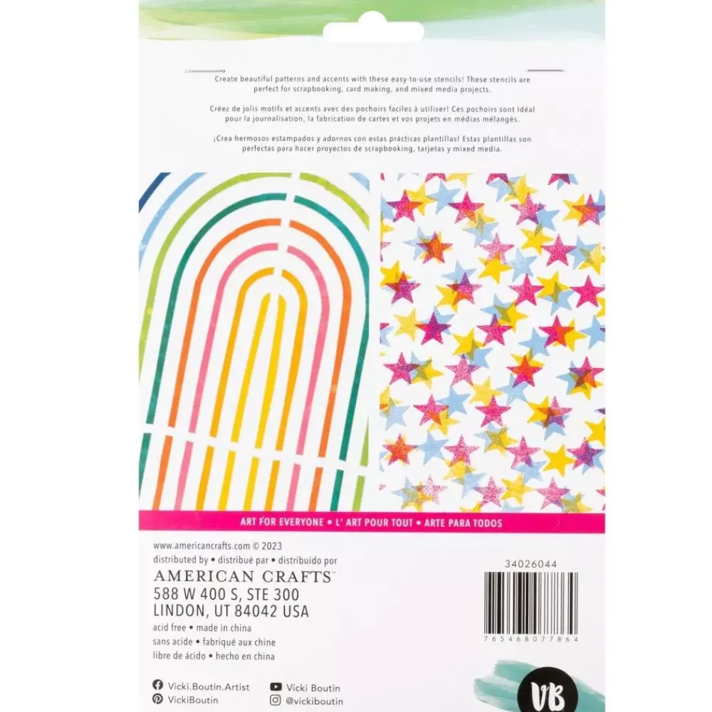 Set 3 stencils Arches Bold and Bright Vicki Boutin Plantillas