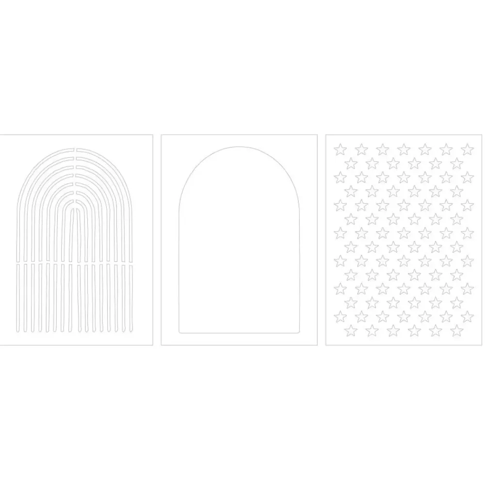 Set 3 stencils Arches Bold and Bright Vicki Boutin Plantillas