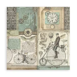Set 4 Telas de Encuadernar Voyages Fantastiques 30x30cm Telas, Sedas Y Fieltro