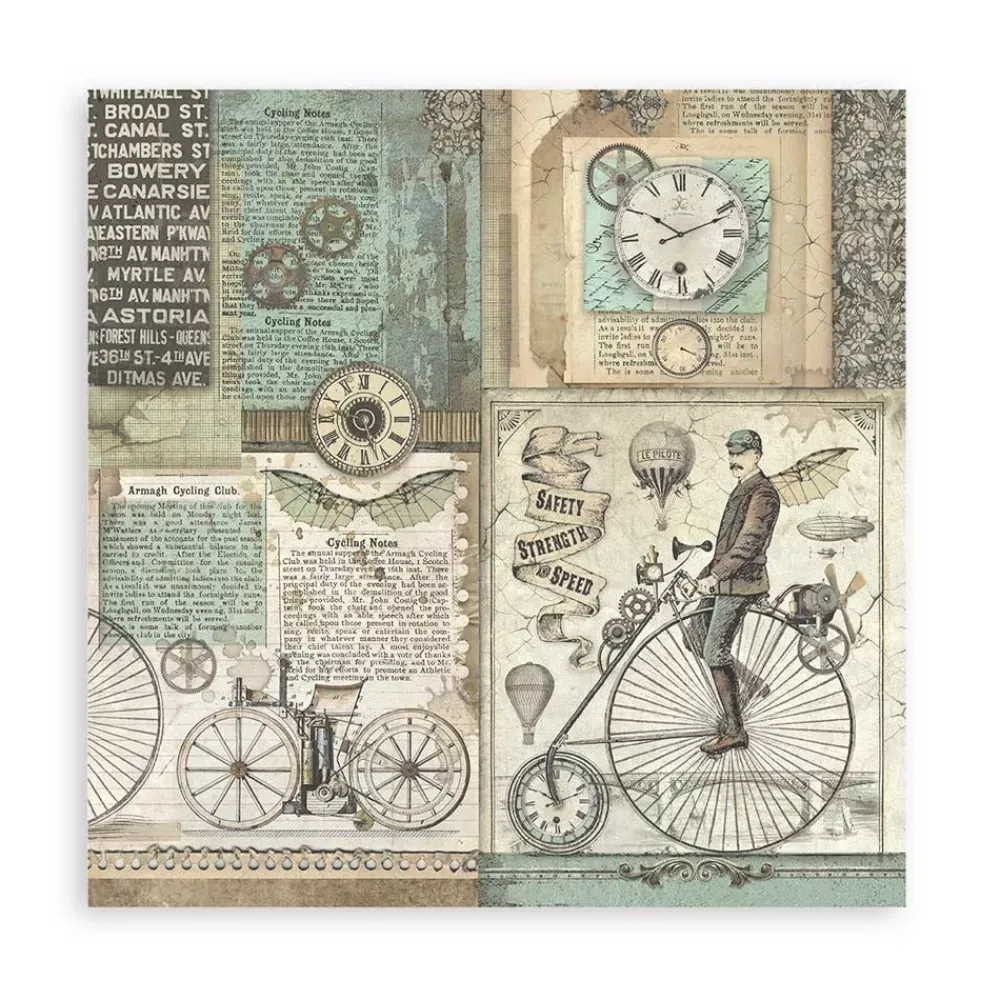 Set 4 Telas de Encuadernar Voyages Fantastiques 30x30cm Telas, Sedas Y Fieltro