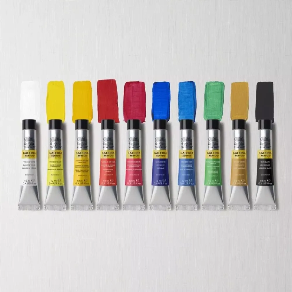 Hot Set 10 Tubos Acrílicos Galería 12ml Pinturas Acrílicas