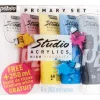 Set 5 Tubos Acrílicos Studio Acrylics Primarios 250ml Pinturas Acrílicas