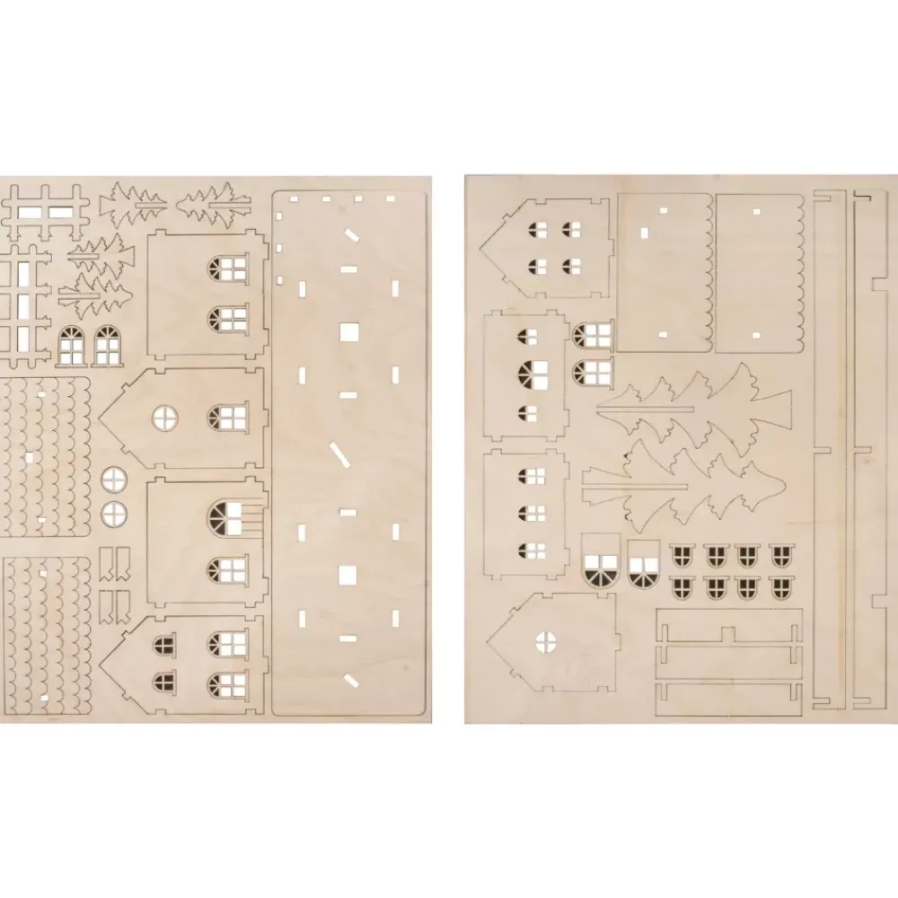 Outlet Set Casitas Madera 3D Maderas|Organización
