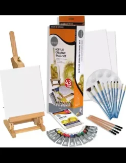Sale Set Creativo de Acrílico + Caballete Escritorio Daler Rowney Pinturas Acrílicas