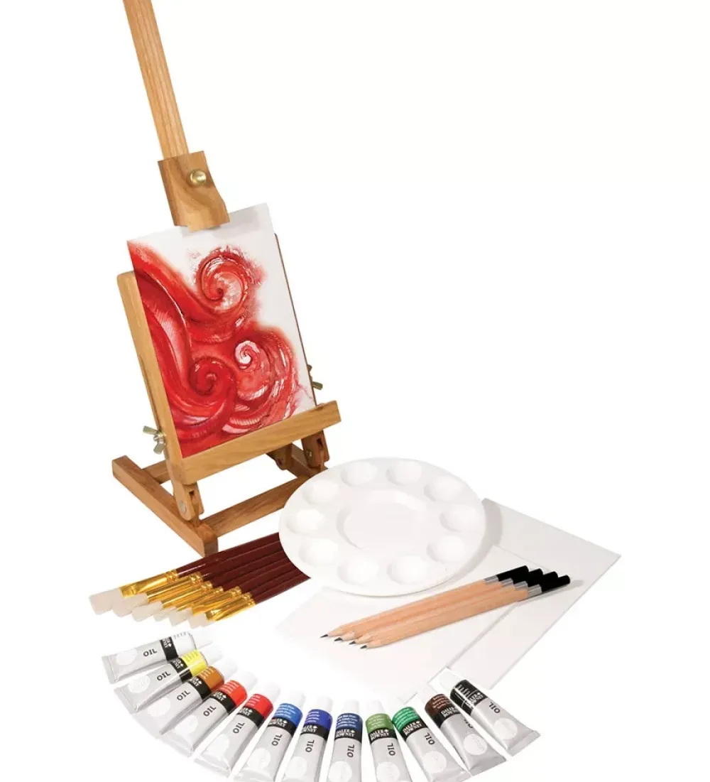 Discount Set Creativo de Óleo + Caballete Escritorio Daler Rowney Pinturas Acrílicas