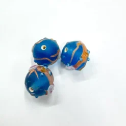 Hot Set de 3 abalorios de cristal de Murano azul claro mate Bisutería