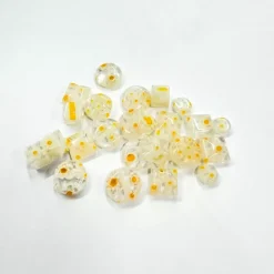 Best Set de 25 abalorios millefiori amarillos Bisutería