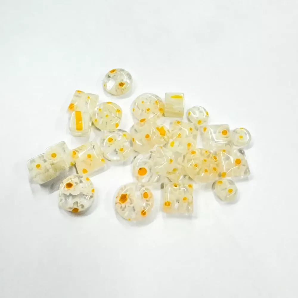 Best Set de 25 abalorios millefiori amarillos Bisutería