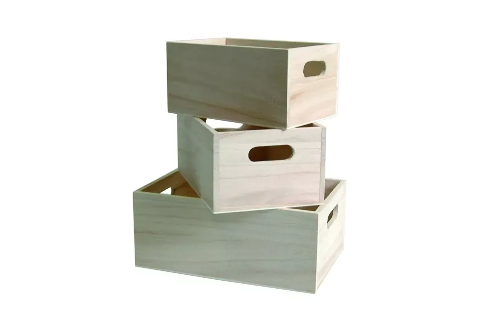 Hot Set de 3 cajas de madera Organización|Maderas