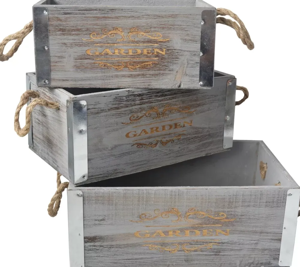Hot Set de 3 cajas de madera Organización|Maderas