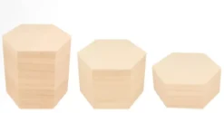 Set de 3 Cajas de Madera Hexagonales Maderas|Organización