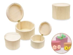 Sale Set de 3 Cajas de Madera Redondas Organización|Maderas