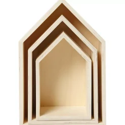 Set de 3 casas de madera Maderas