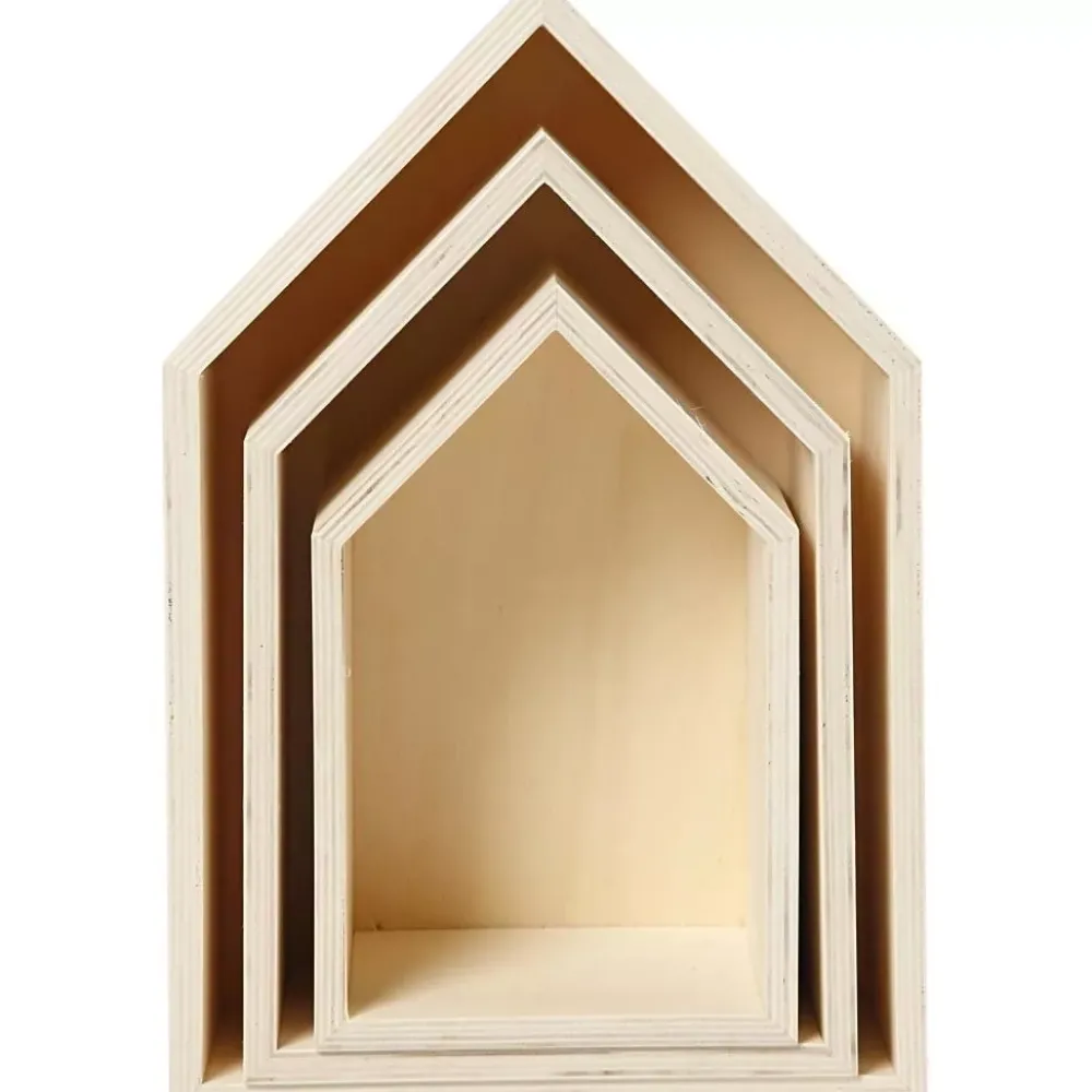 Set de 3 casas de madera Maderas