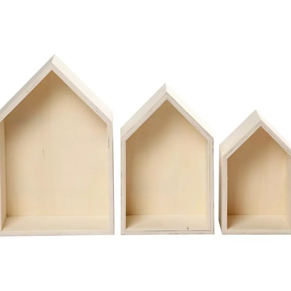 Set de 3 casas de madera Maderas