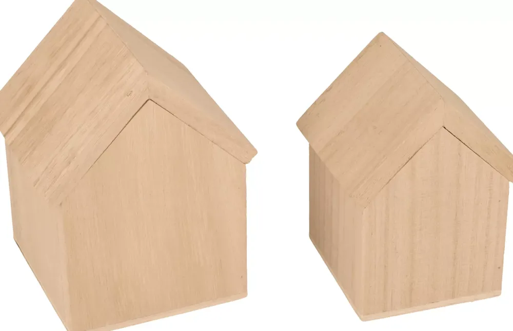 Best Set de 2 Casas de Madera con Tapa Maderas