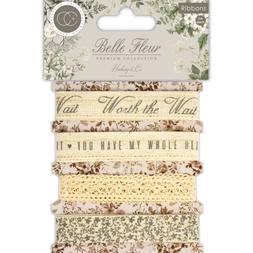 Set de 4 Cintas Belle Fleur Telas, Sedas Y Fieltro