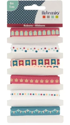New Set de 6 cintas de tela Birthday Telas, Sedas Y Fieltro